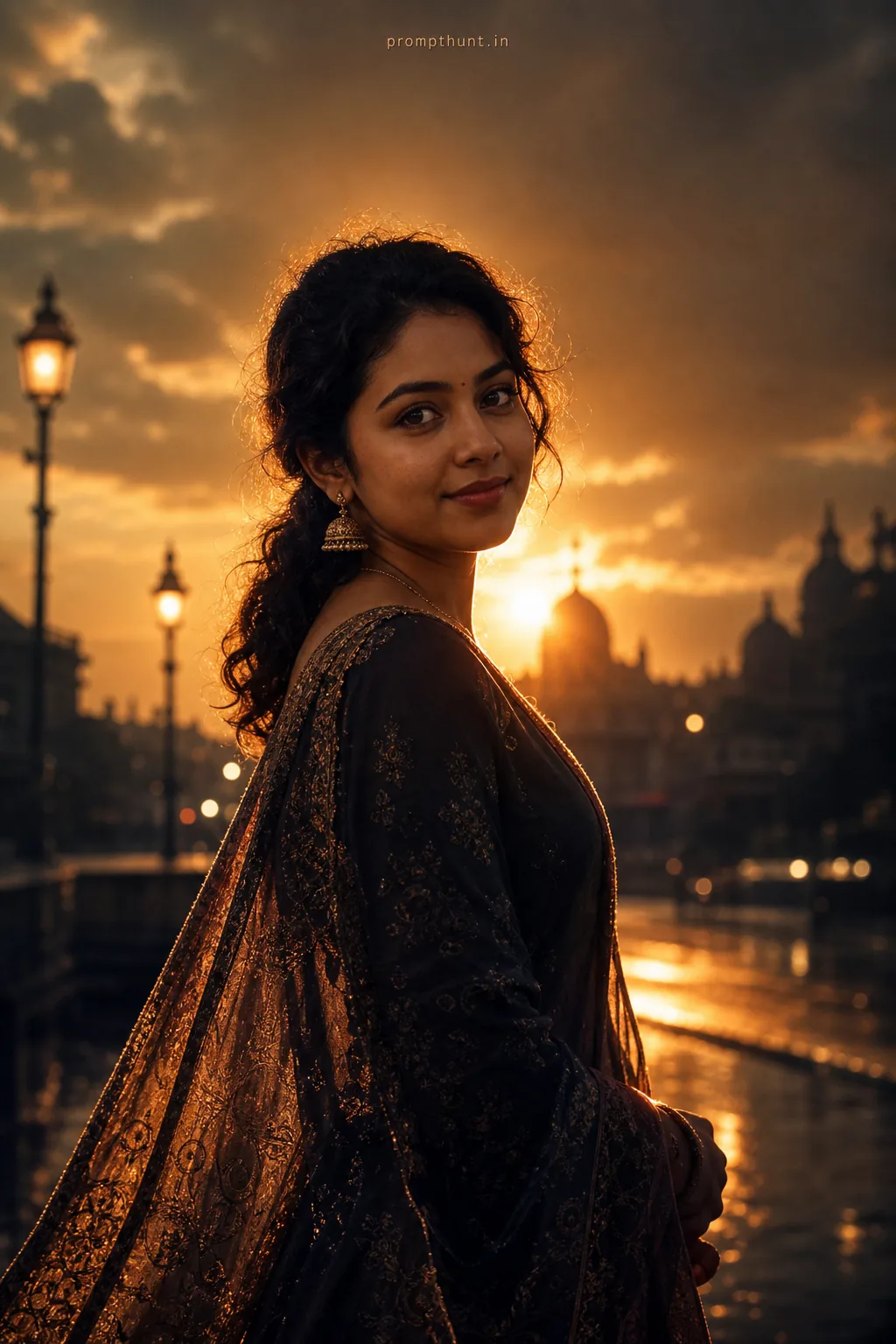 Silhouette Golden Hour Portrait AI Photo Editing Prompt — AI photo editing prompt
